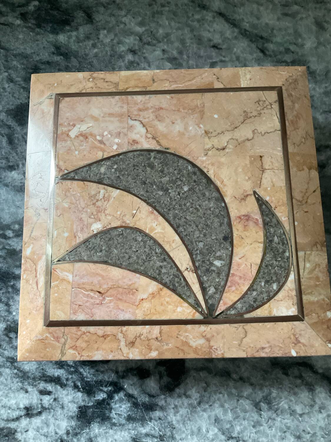 Maitland Smith jewellery box in tessellated stone