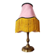 Art Nouveau lamp with fringed fabric shade
