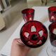 6 gothic red wine glasses