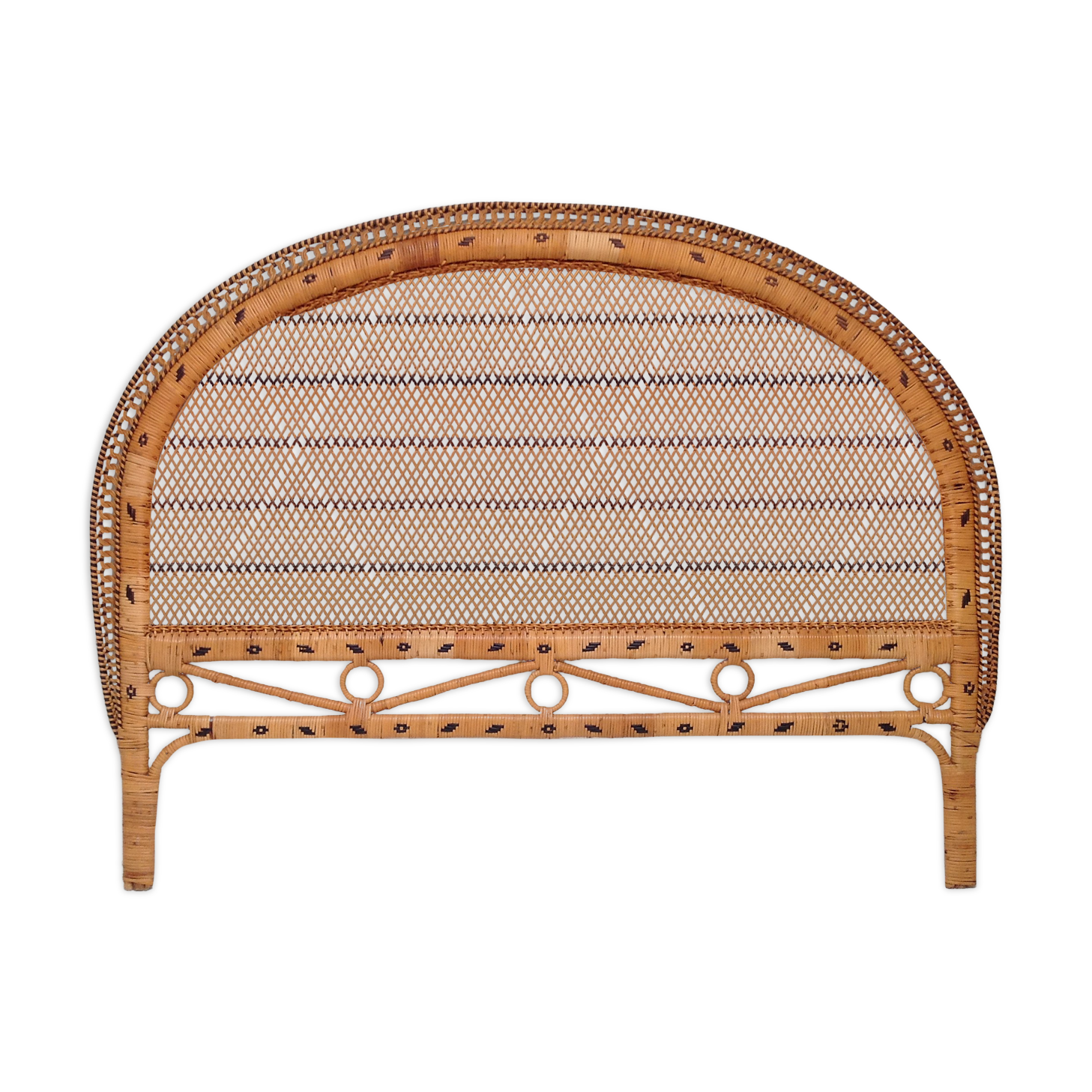 Vintage rattan bed head