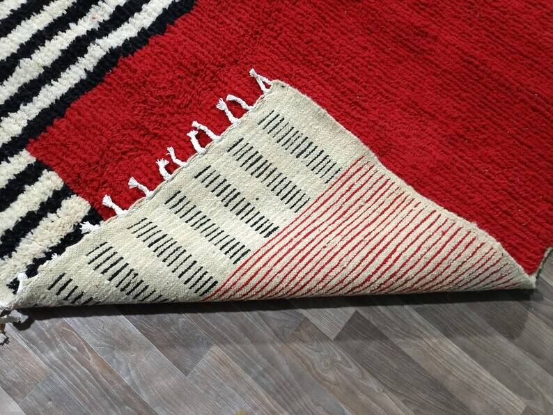 Traditional handmade pure wool Berber rug size 2/3 m