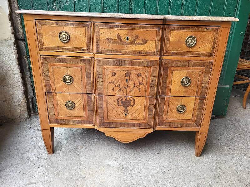 LOUIS XVI STYLE MARQUETRY 3-DRAWER CHEST