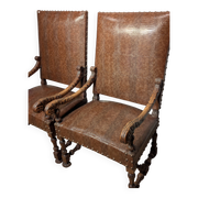 Paire de fauteuils louis XIII 19ieme