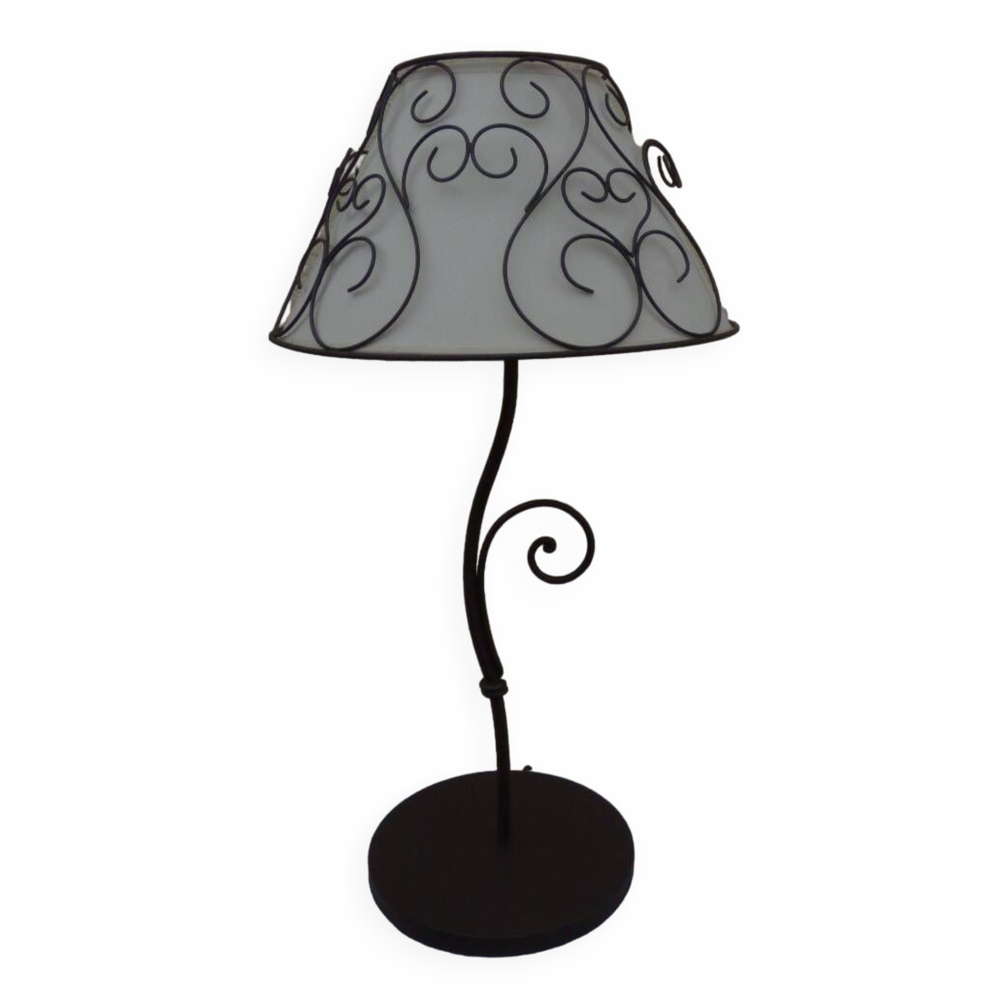Lamp base and its wrought iron shade