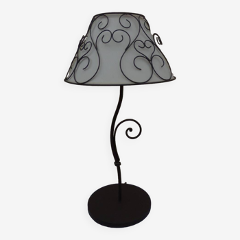 Lamp base and its wrought iron shade