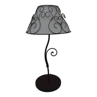 Lamp base and its wrought iron shade