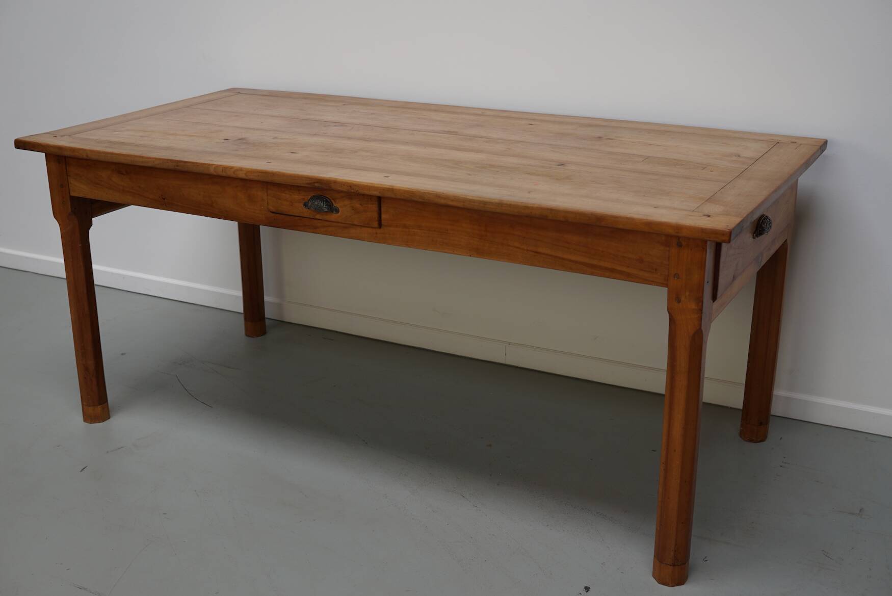Antique Cherry French Farmhouse Dining Table, 19th Century