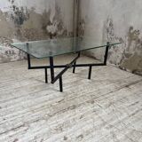 60s glass coffee table