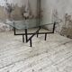60s glass coffee table