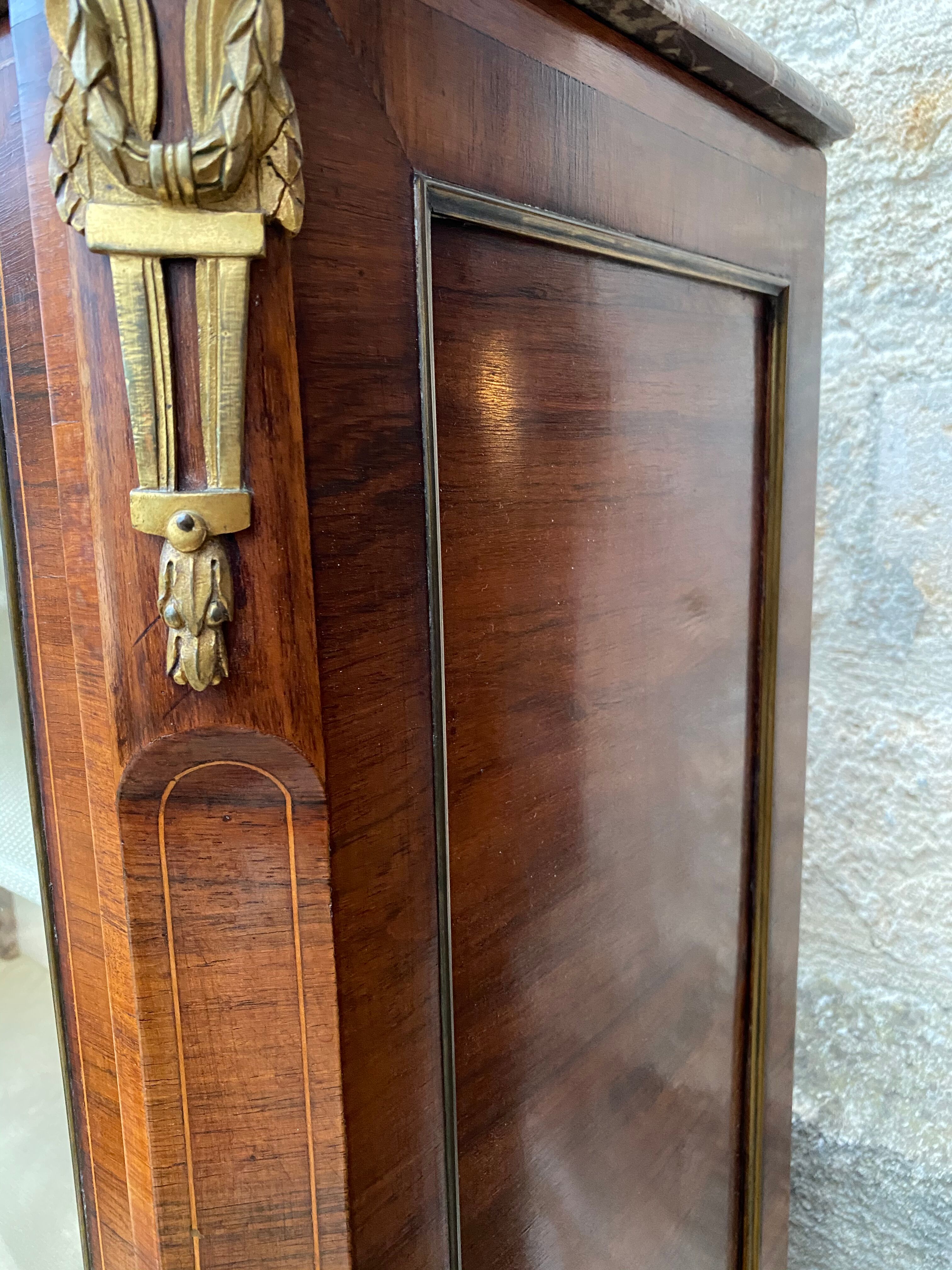 Showcase marquetry 1900 marble