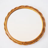 Vintage rattan sun mirror