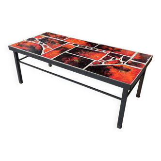 Modernist lava stone ceramic coffee table