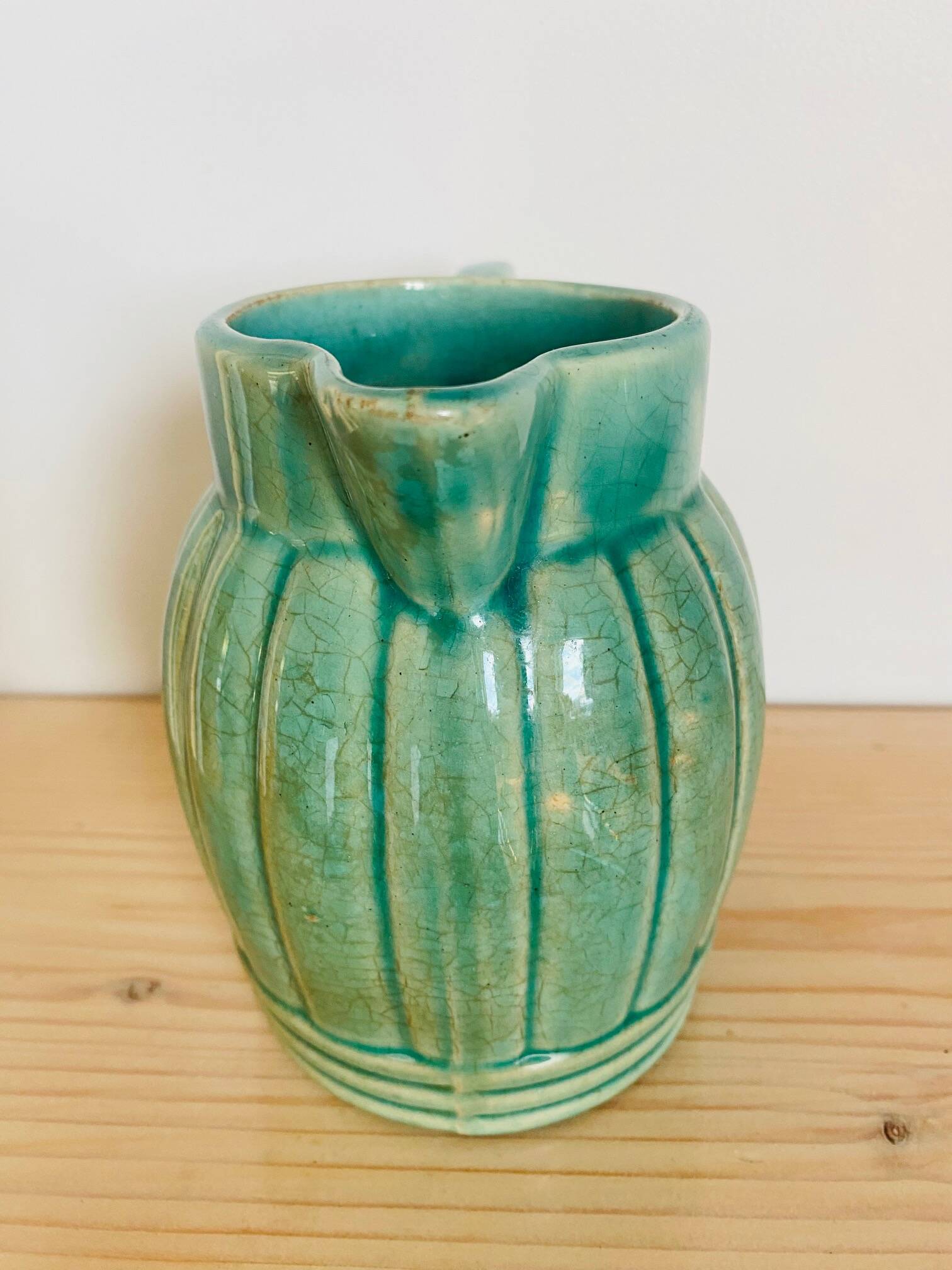 Old green pitcher Orchies No. 3