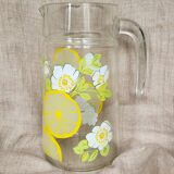Pitcher with lemon and flower pattern