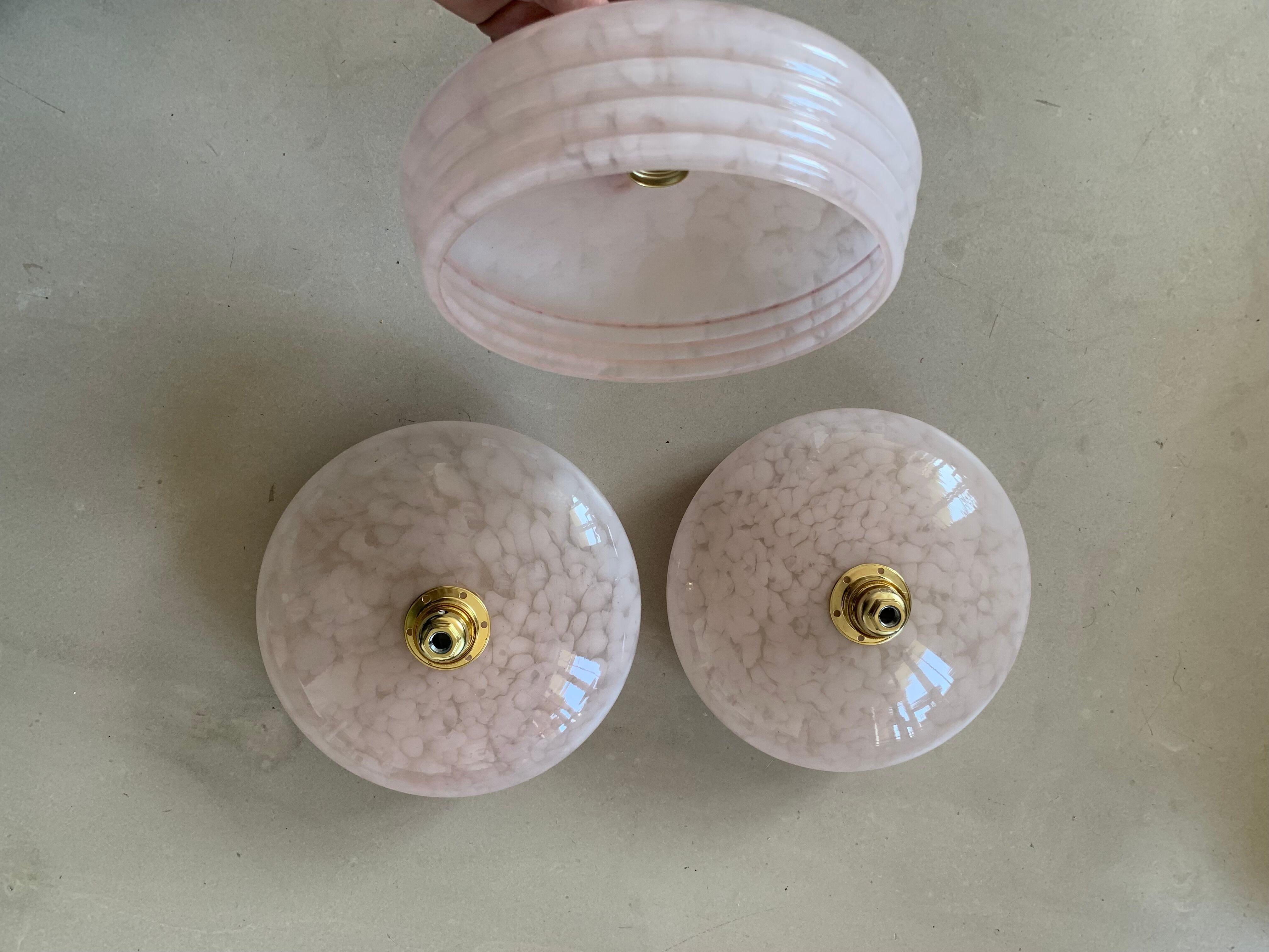 Pink Clichy glass pendant lamp