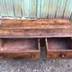 Table basse ancienne du pays Guérandais en chêne massif à 2 tiroirs