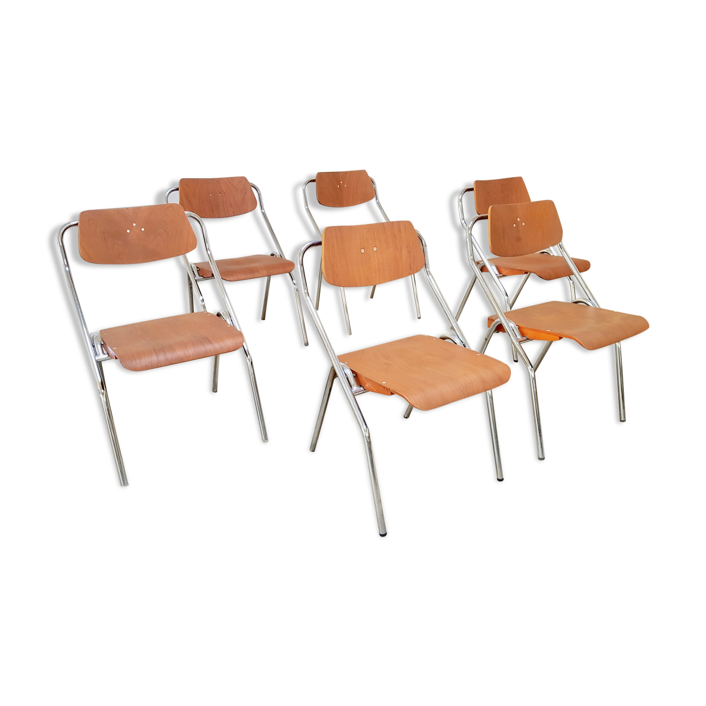 Mauser folding chairs by Erich Schelling midcentury design