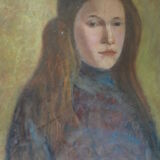 Portrait of a young girl, oil on cardboard 44 x 54 cm