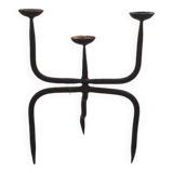 Brutalist wrought iron candle holder