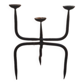 Brutalist wrought iron candle holder