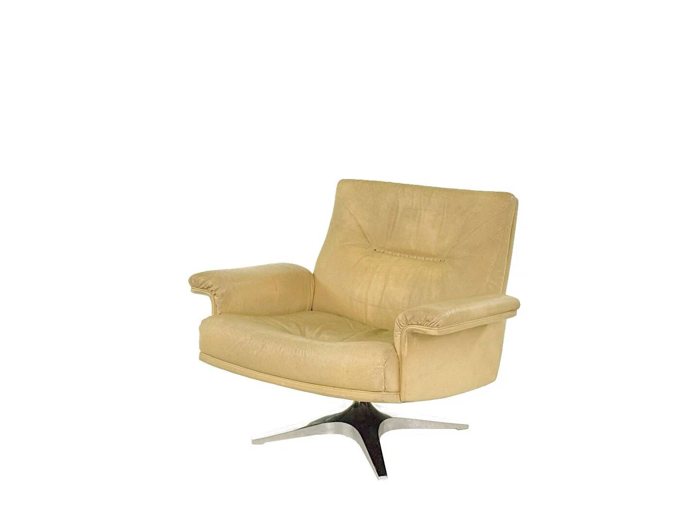 Fauteuil De Sede DS-35 en cuir crème, Suisse années 1970