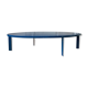 Table basse ovale en bois laqué bleu