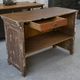 Vintage solid oak counter, patinated, 1950s.