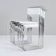 Set of Four Modern Italian White Leather Libellula Chairs by Giovanni Carini 70s