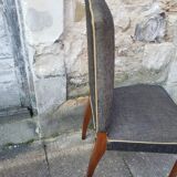 8 vintage chairs lined grey black