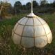 Suspension of old lampshade in mother-of-pearl and brass