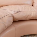 Canapé modulaire en cuir rose vintage Petronio par Tito Agnoli pour Poltrona Frau, design des années 1970.