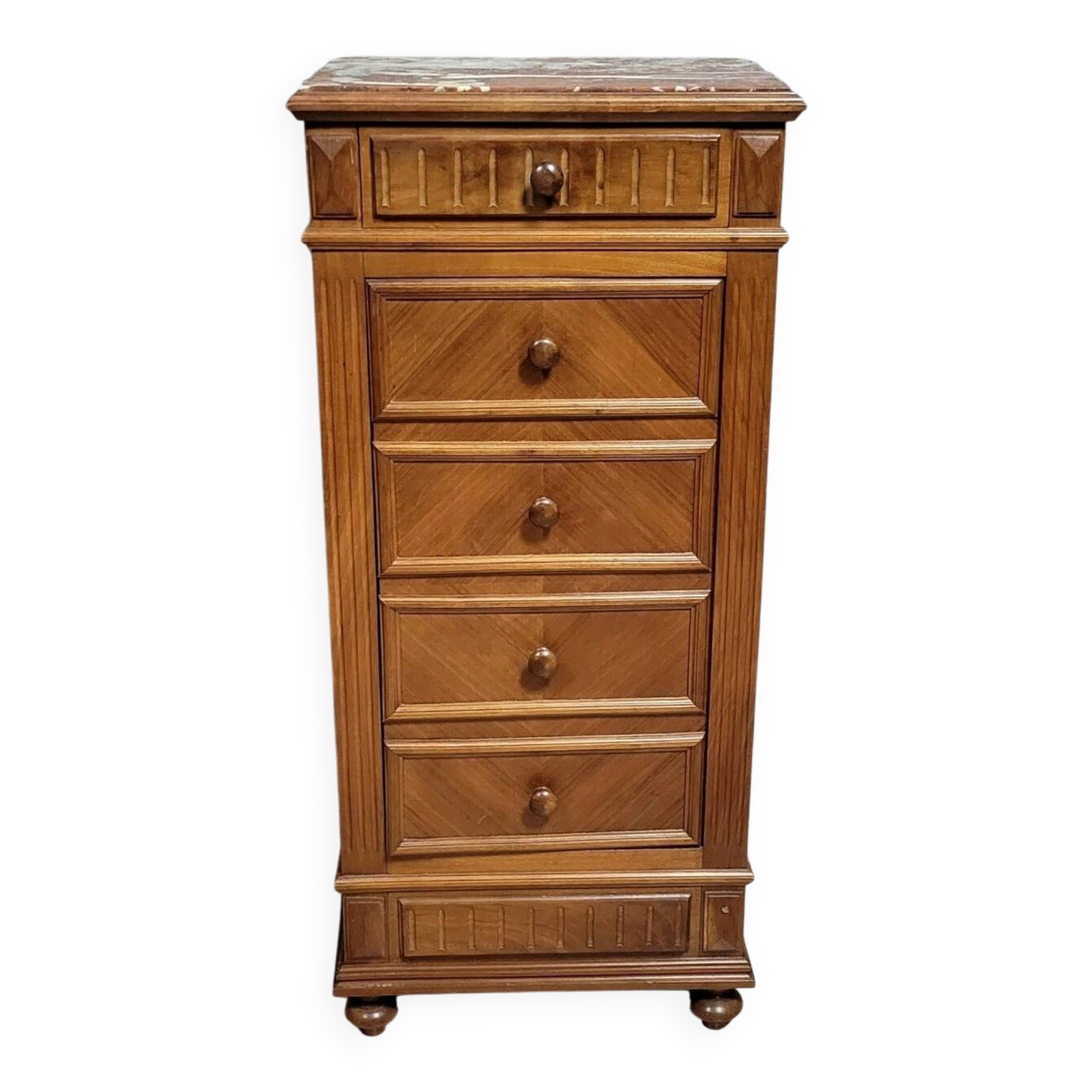 Louis XVI style walnut nightstand or bedside table circa 1850