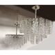 Transparent and hammered strips “listelli ” murano glass chandelier