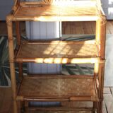 Bamboo and woven straw shelf