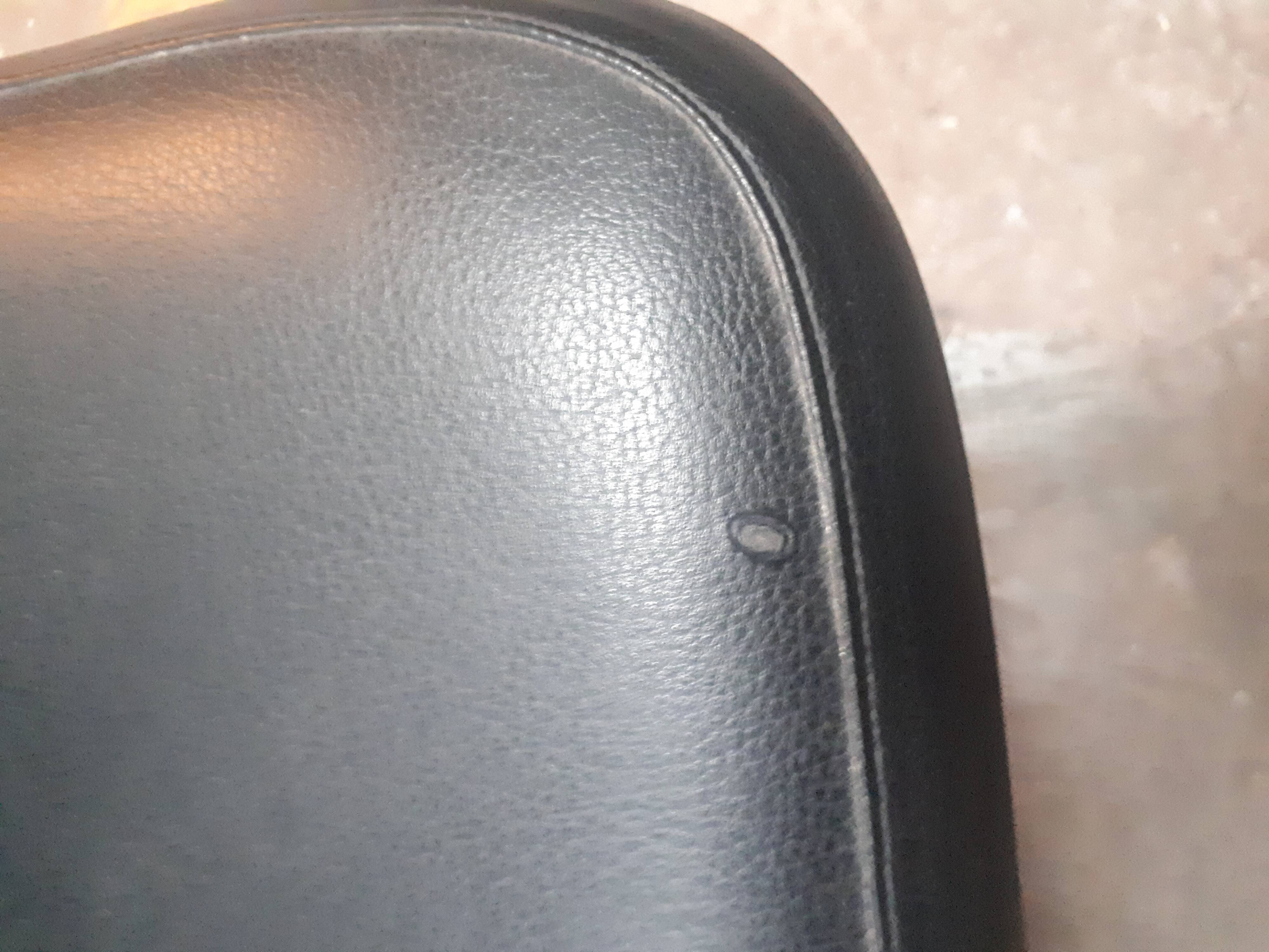 pair of vintage design chair 1960 aluminium skai black