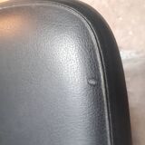 pair of vintage design chair 1960 aluminium skai black