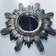 Wall Sun Mirror • Large Model • Carved Wood • Silver • 1960-70