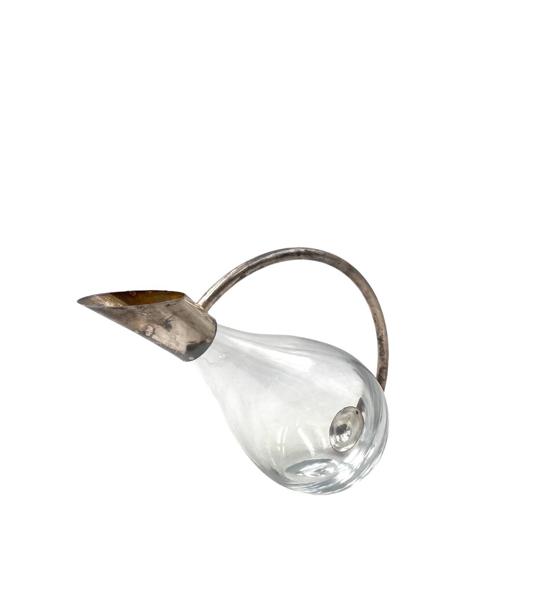 Hollywood Regency silver decanter, Masini Florence Italy 1980s