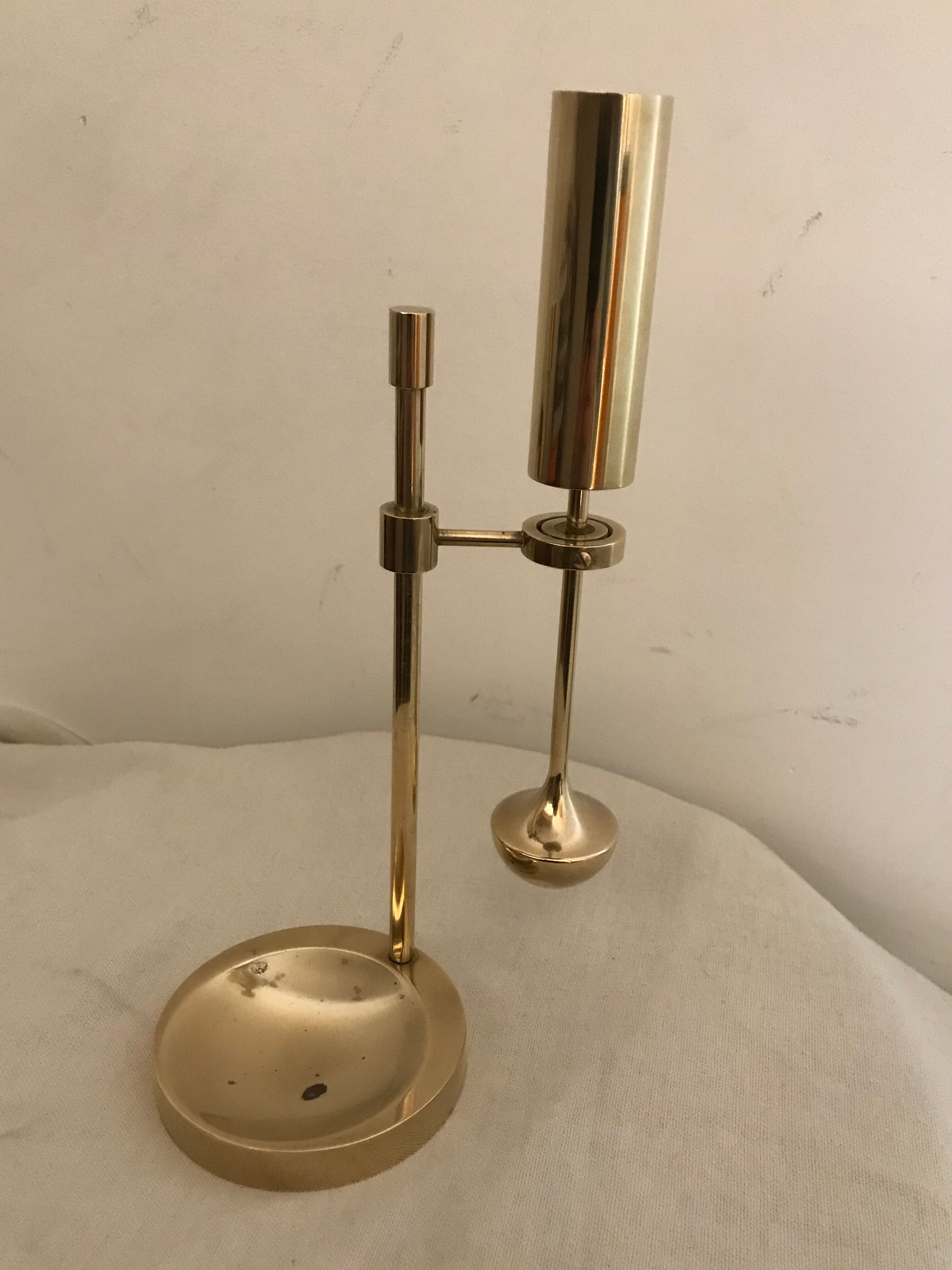 Brass gyroscopic candlestick Ilse Ammonsen Denmark 1950