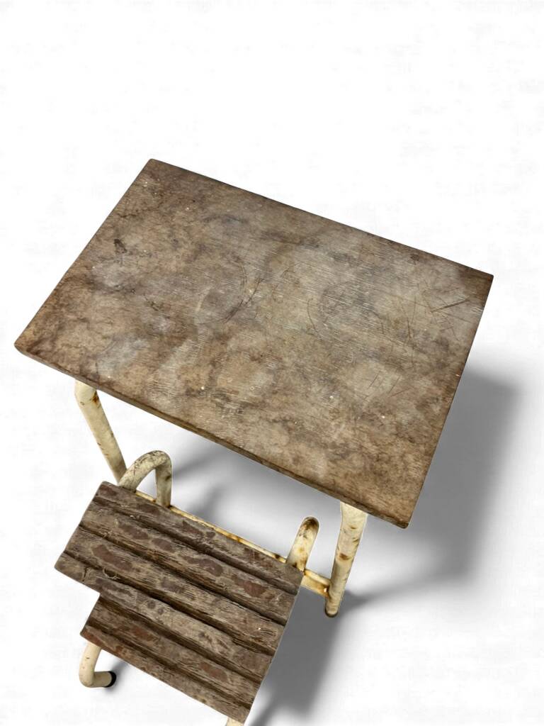 Vintage folding stool/kitchen step stool/ladder