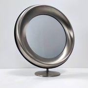 Round Anodized Brass Vanity Mirror Attr. to Sergio Mazza, Italy