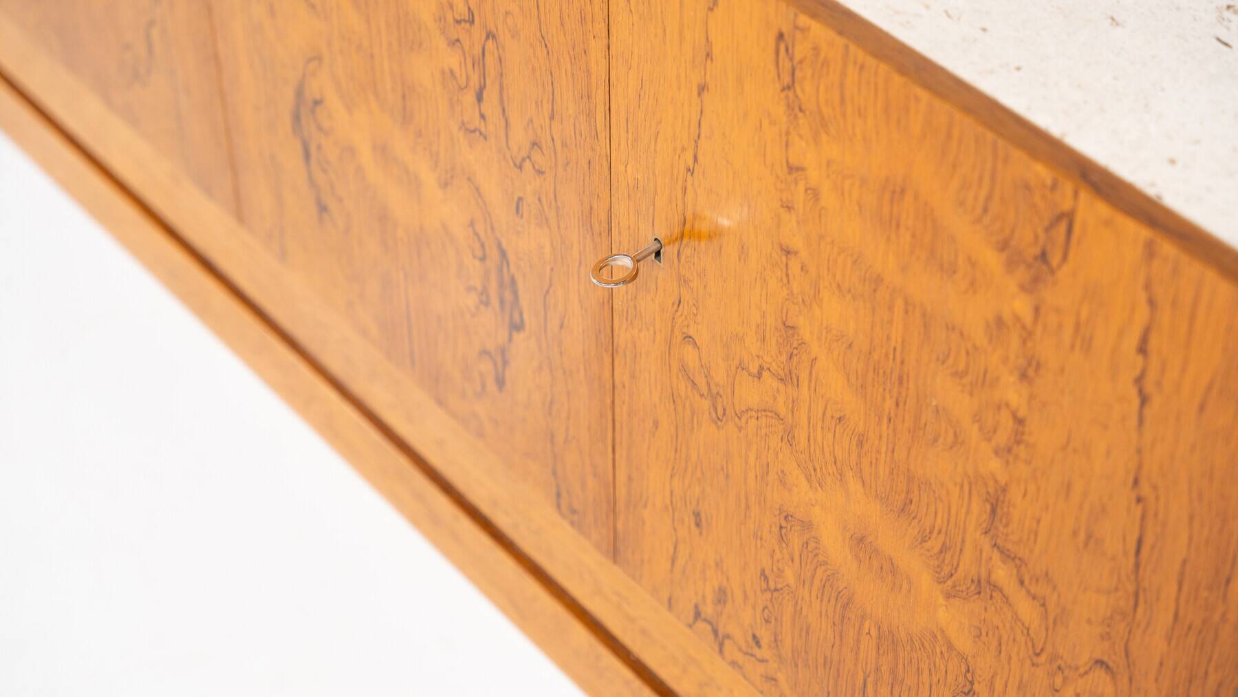 Mid-Century Modern Sideboard, Wood and Travertine, 1970s