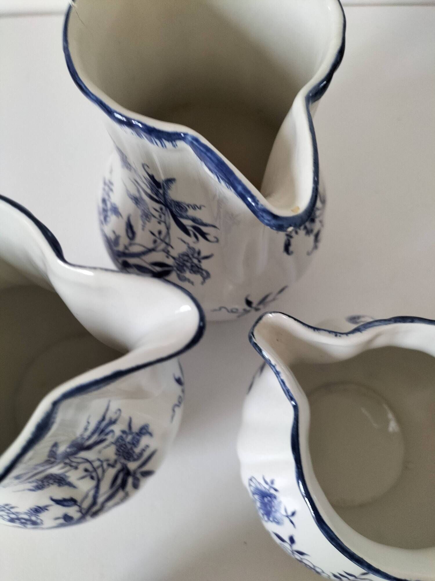 Trio of jugs and cup Sarreguemines Lancaster decoration