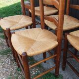 Lot de 5 chaises paillées