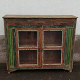 Glazed wooden sideboard with 2 doors
