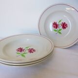 4 K and G Luneville soup plates, Rose Mai model 2106201