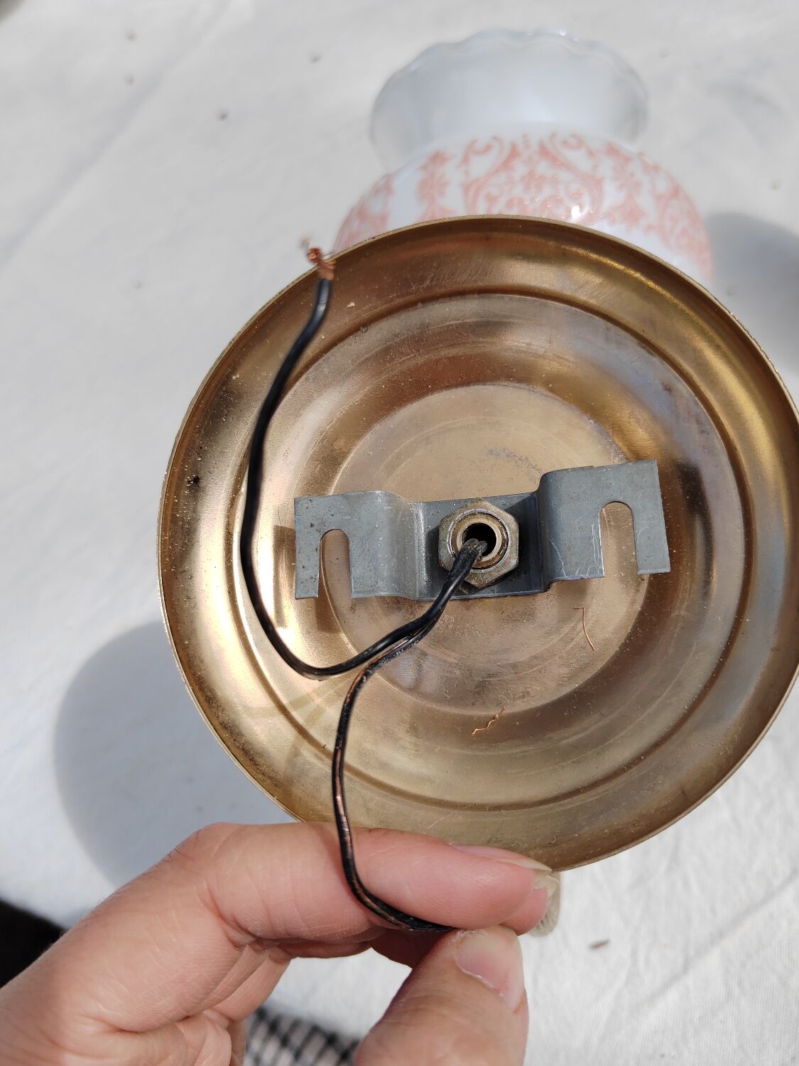 Pair of wall sconces with floral lampshades