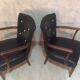 Paire de fauteuils en skai noir 1940
