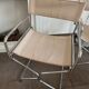 Chaise fauteuil vintage metteur en scène chrome & cuir beige