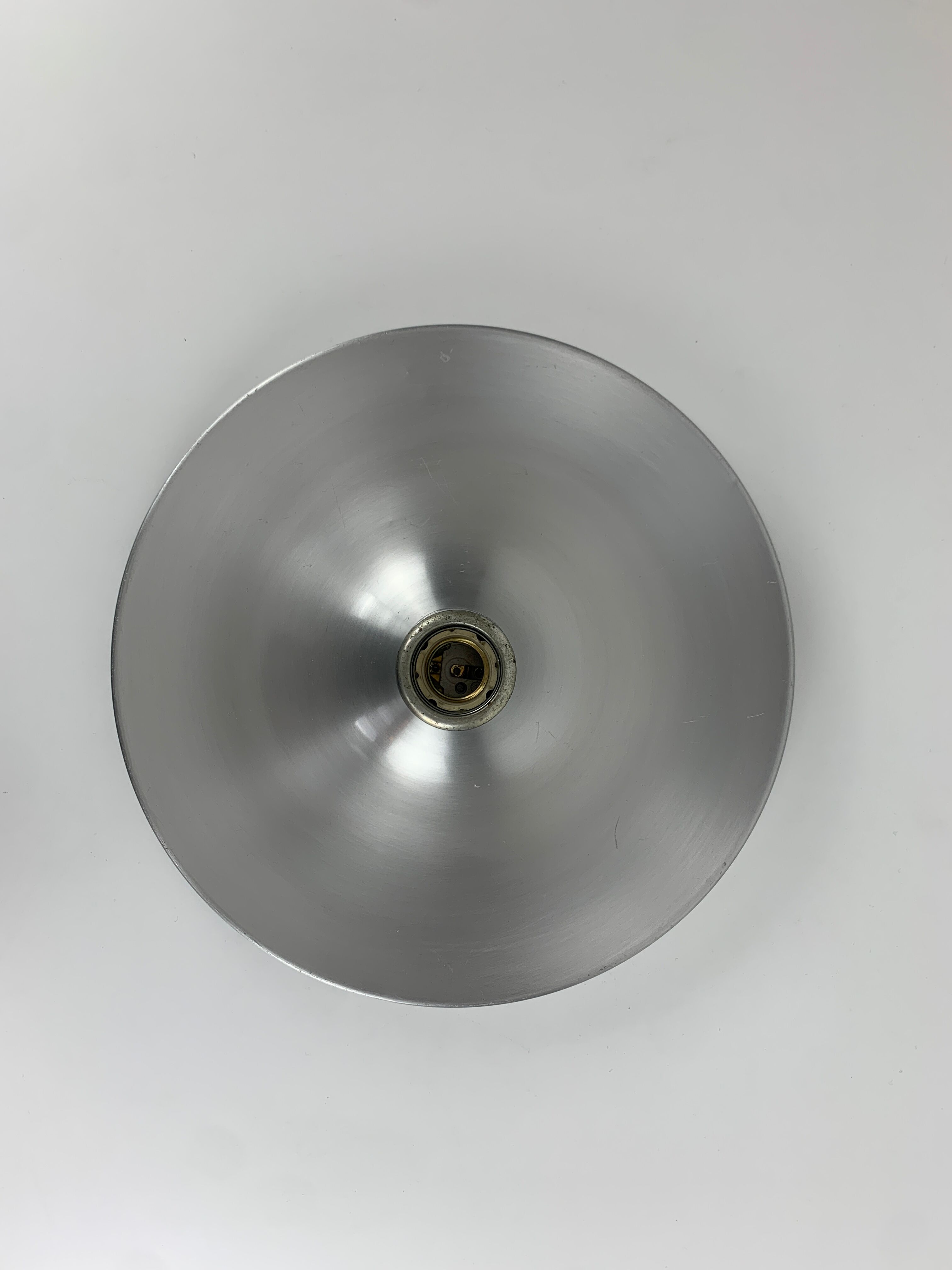 Space Age Flush Light Les Arcs Brushed Aluminum, 1960-70s